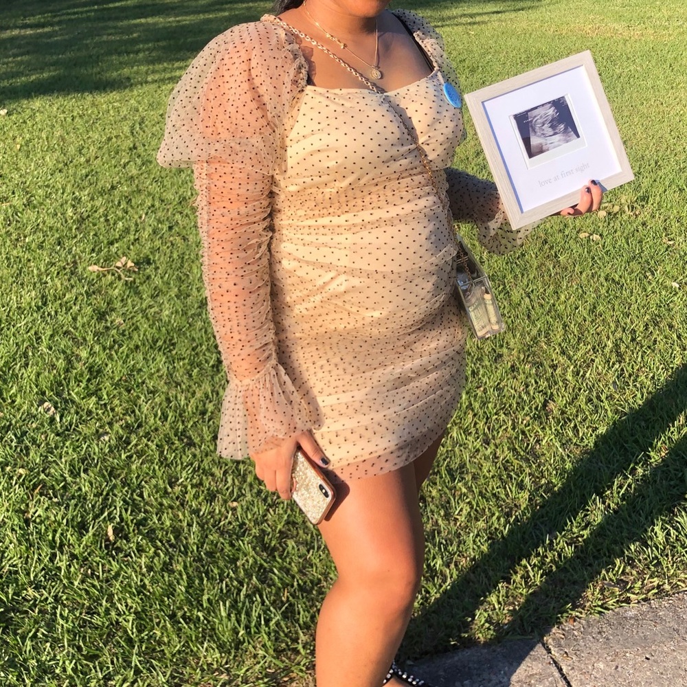 MissGuided Puff Mesh Sleeve Dress